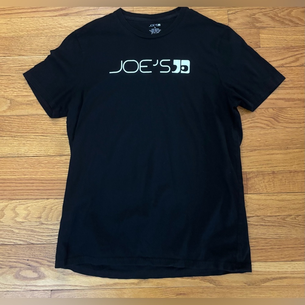 Joes Jeans T-Shirt Unisex Medium Black Logo Casualwear Tee 100% Cotton Shirt